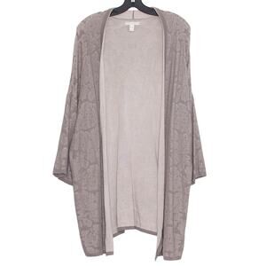 Dana Buchman Cardigan Sweater 3/4 Sleeve Minimalist Cozy Neutral Casual Open XXL